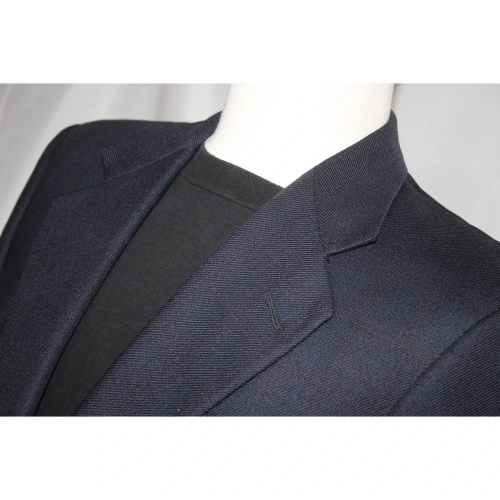 HICKEY FREEMAN Boardroom 40L Blue Wool Sport Coat USA Made 2 Button Blazer